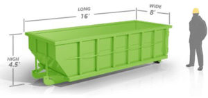 15 yard dumpster with measurements.