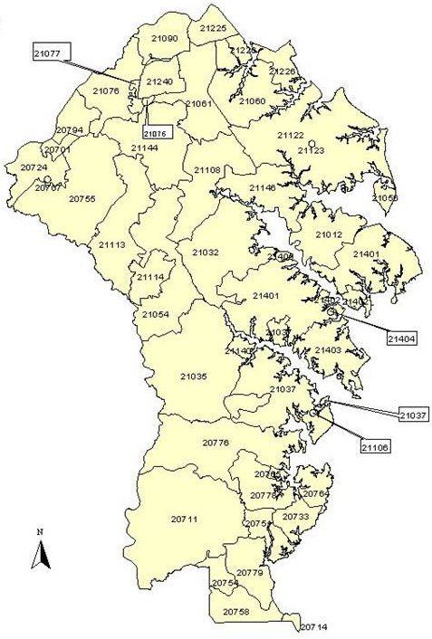 anne arundel county map.
